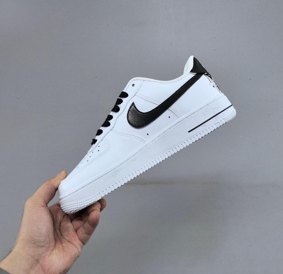 Custom Air force one Handpainted anime style sneakers cartoon sneakers white and black double logot design for streetwear lovers cartoon af1