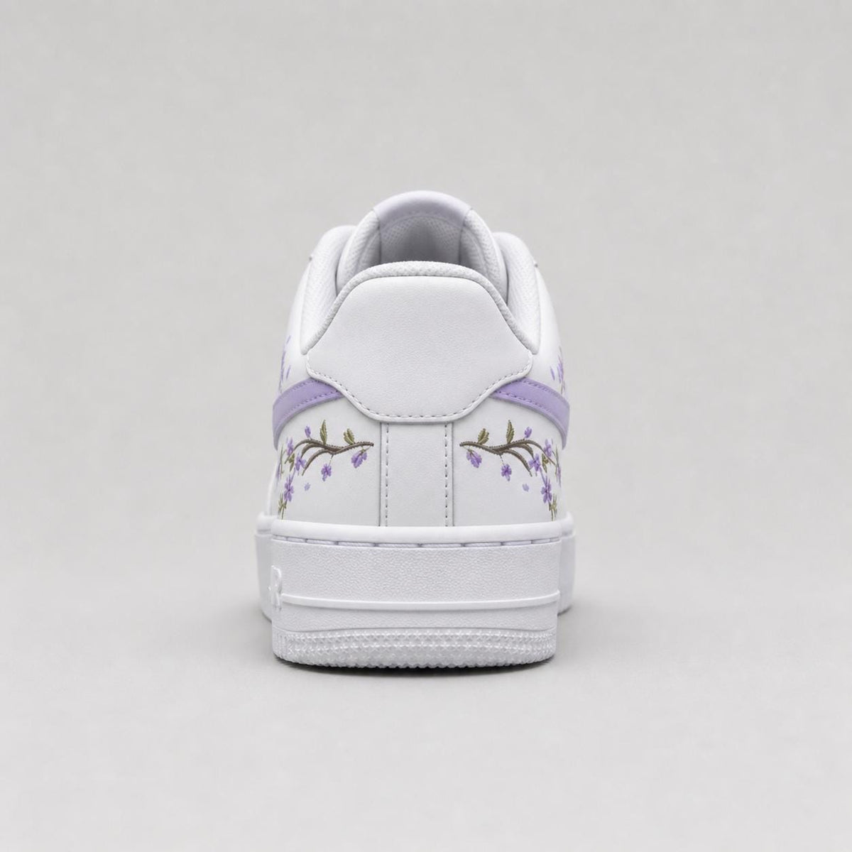 Custom Air Force 1 Purple, Purple Floral Custom Sneakers Hand Painted Wildflower Shoes, Gift for her