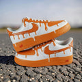 Orange Drip Custom Air Force 1 Sneakers ?C Hand Painted Streetwear AF1 Shoes