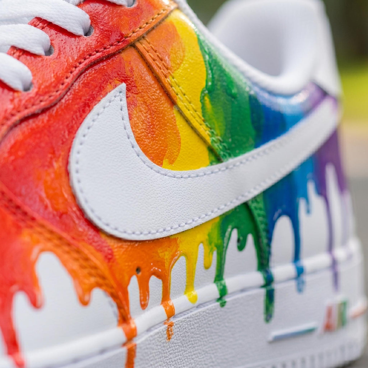 Custom Rainbow Drip Air Force 1 Shoes, Hand Painted AF1 Sneakers, Pride Colorful Streetwear Gift, Personalized Art Kicks, Birthday Gift