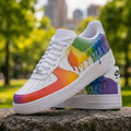 Custom Rainbow Drip Air Force 1 Shoes, Hand Painted AF1 Sneakers, Pride Color Swoosh Kicks, Personalized Streetwear Gift For Sneaker Fans