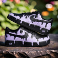 Custom Hand Painted Black Purple Drip Air Force 1 Sneakers