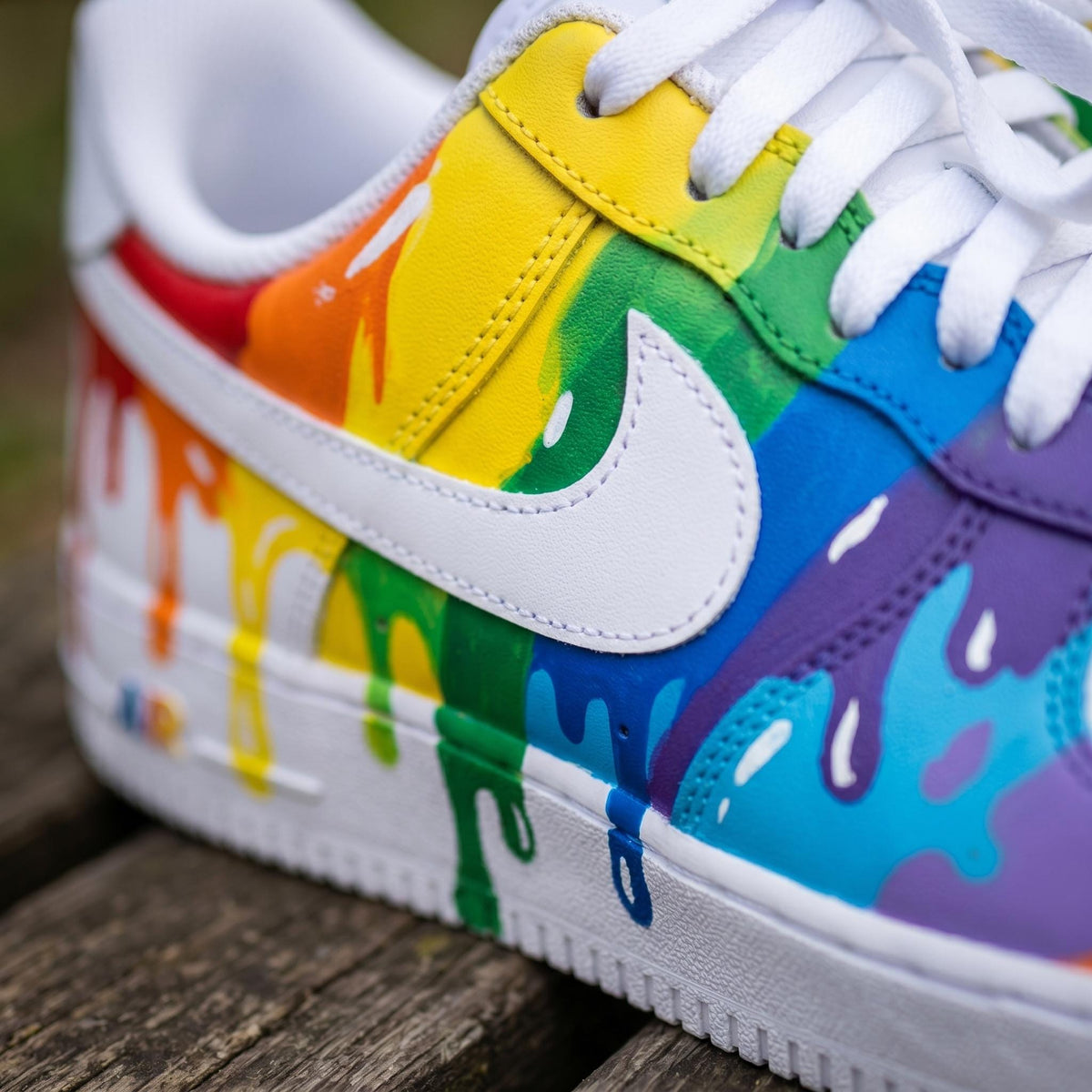 Custom Air Force 1 Rainbow Drip Sneakers, Hand Painted AF1 Shoes, Colorful Pride Streetwear Gift for Men and Women