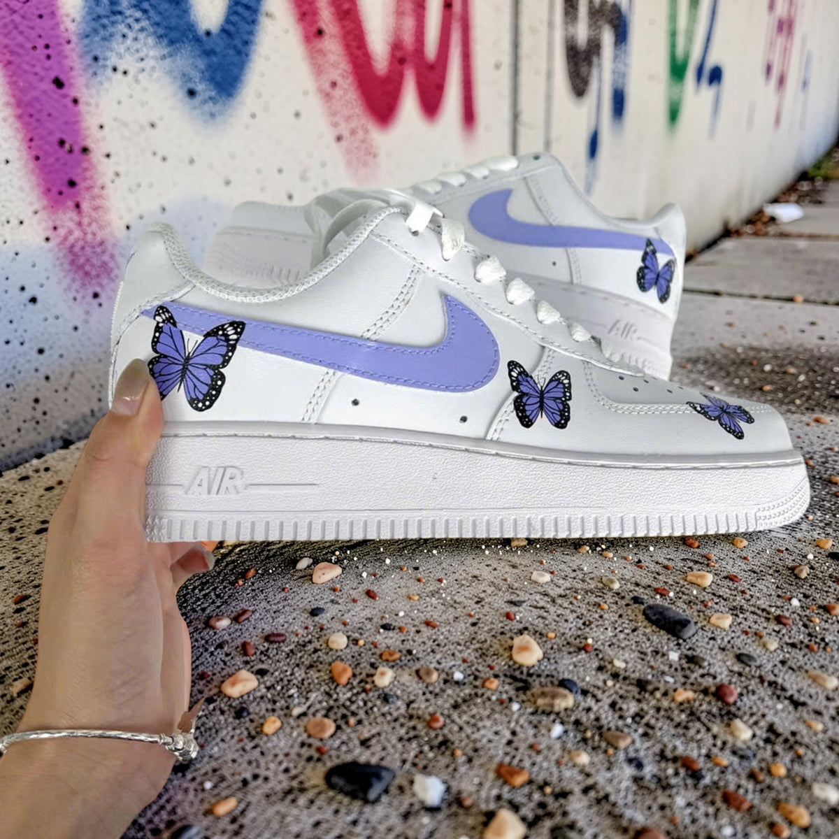 Hand Painted Air Force 1 Sneakers, Floral Rose Custom AF1 Shoes