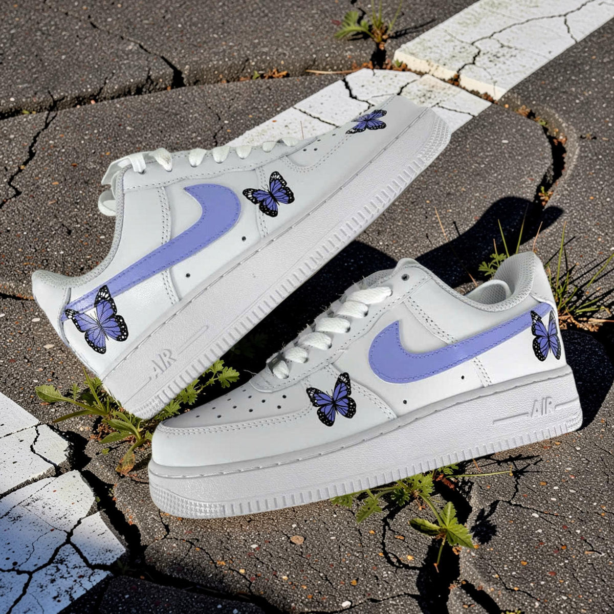 Hand Painted Air Force 1 Sneakers, Floral Rose Custom AF1 Shoes
