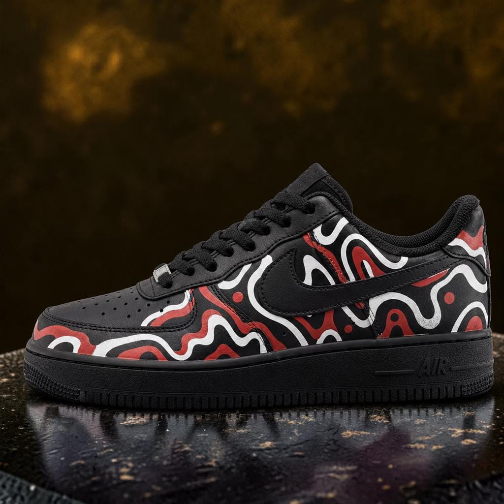 Custom Air Force 1, Hand Painted Cyber Drip Sneakers,Streetwear Shoes,Personalized Sneakers