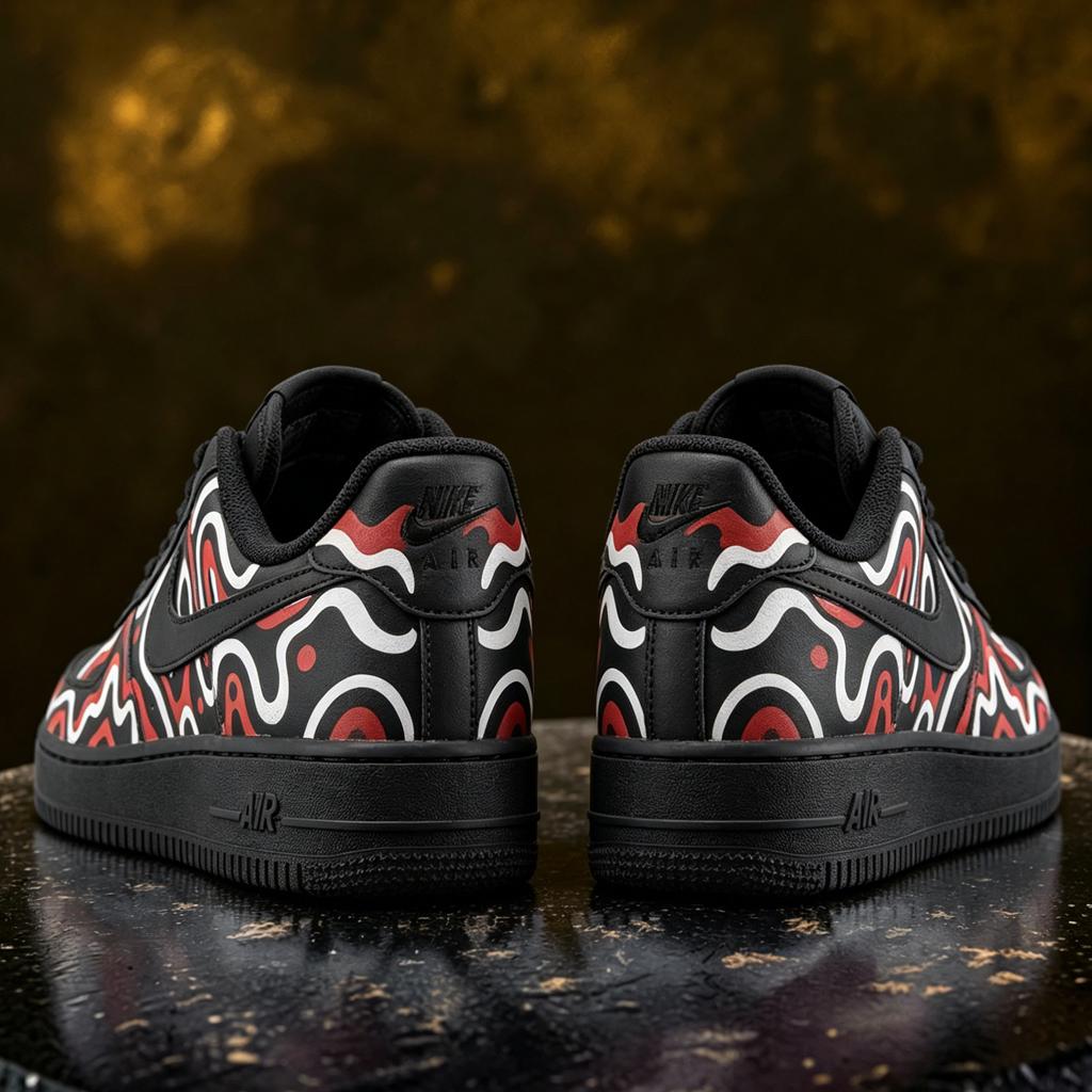 Custom Air Force 1, Hand Painted Cyber Drip Sneakers,Streetwear Shoes,Personalized Sneakers