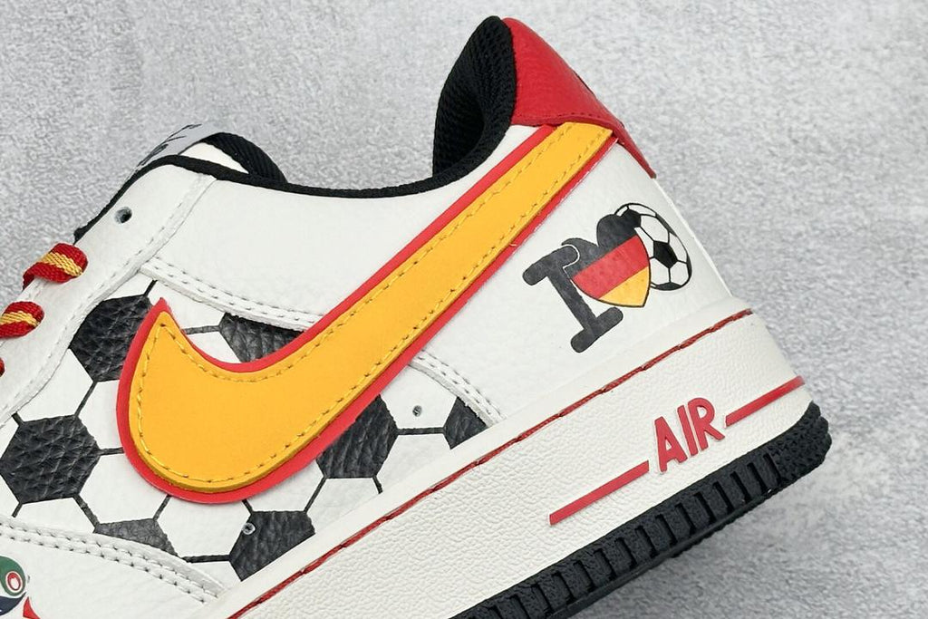 Custom Air Force 1 Sneakers:Handpainted German Flag Soccer Design, Hand-Painted Streetwear Shoes