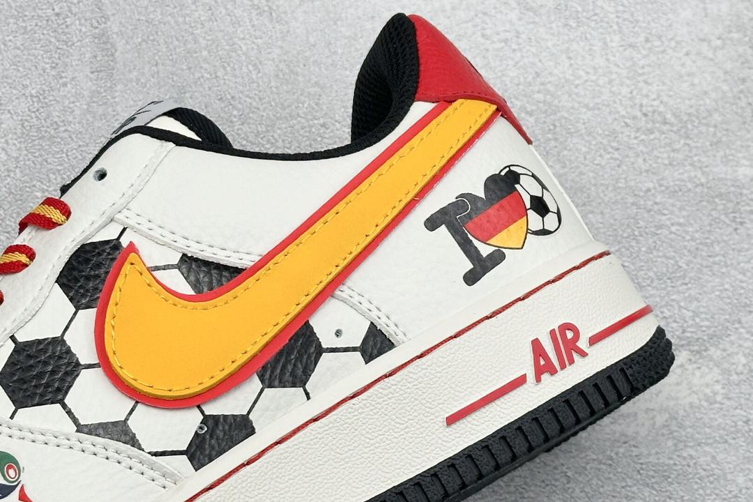 Custom Air Force 1 Sneakers:Handpainted German Flag Soccer Design, Hand-Painted Streetwear Shoes