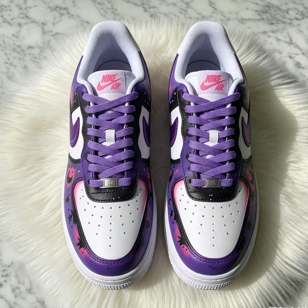 Purple witch style shoes, Hand Painted Purple Star Shoes,gift for daughter