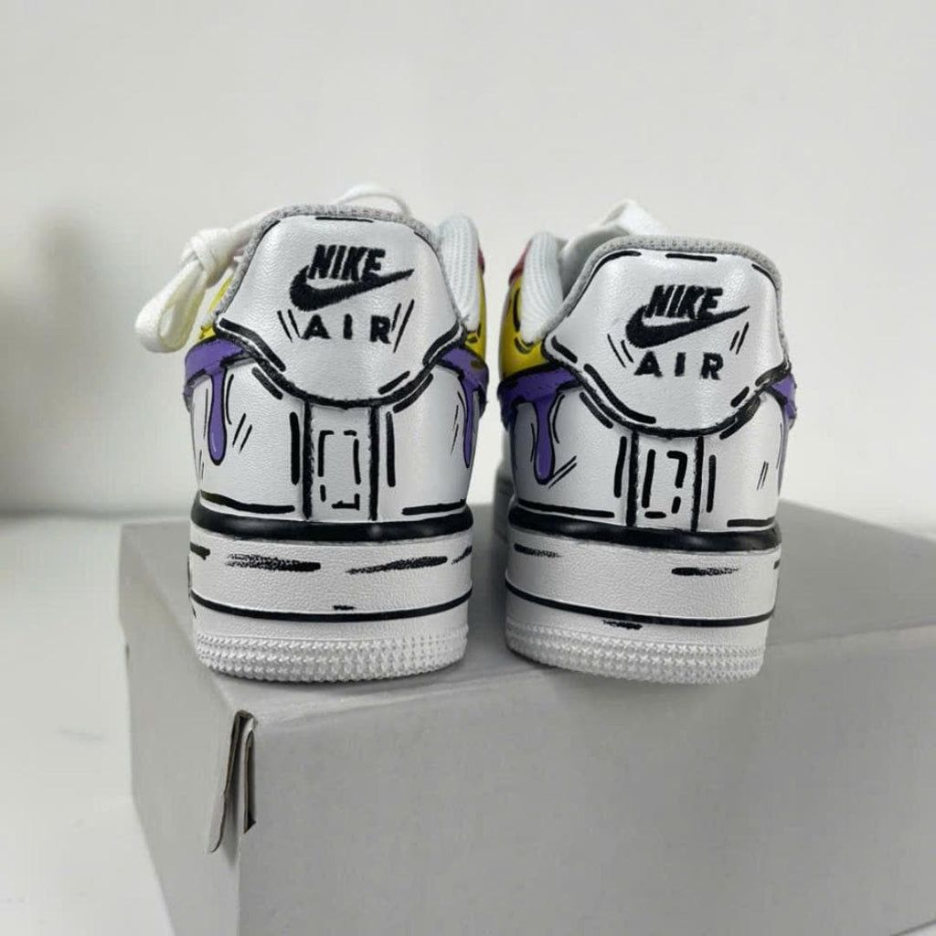 Custom Colorful Drip Air Force 1 Sneakers, Hand Painted Cartoon AF1 Shoes, Pop Art Painted Sneakers, Bright Streetwear Gift