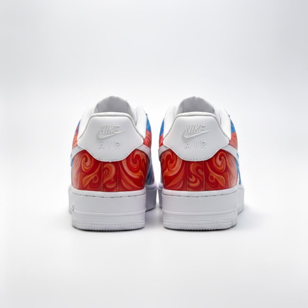 CUSTOM NIKE AF1 Liquid Flame Ice Fire Handpainted Skater Sneaker Gift