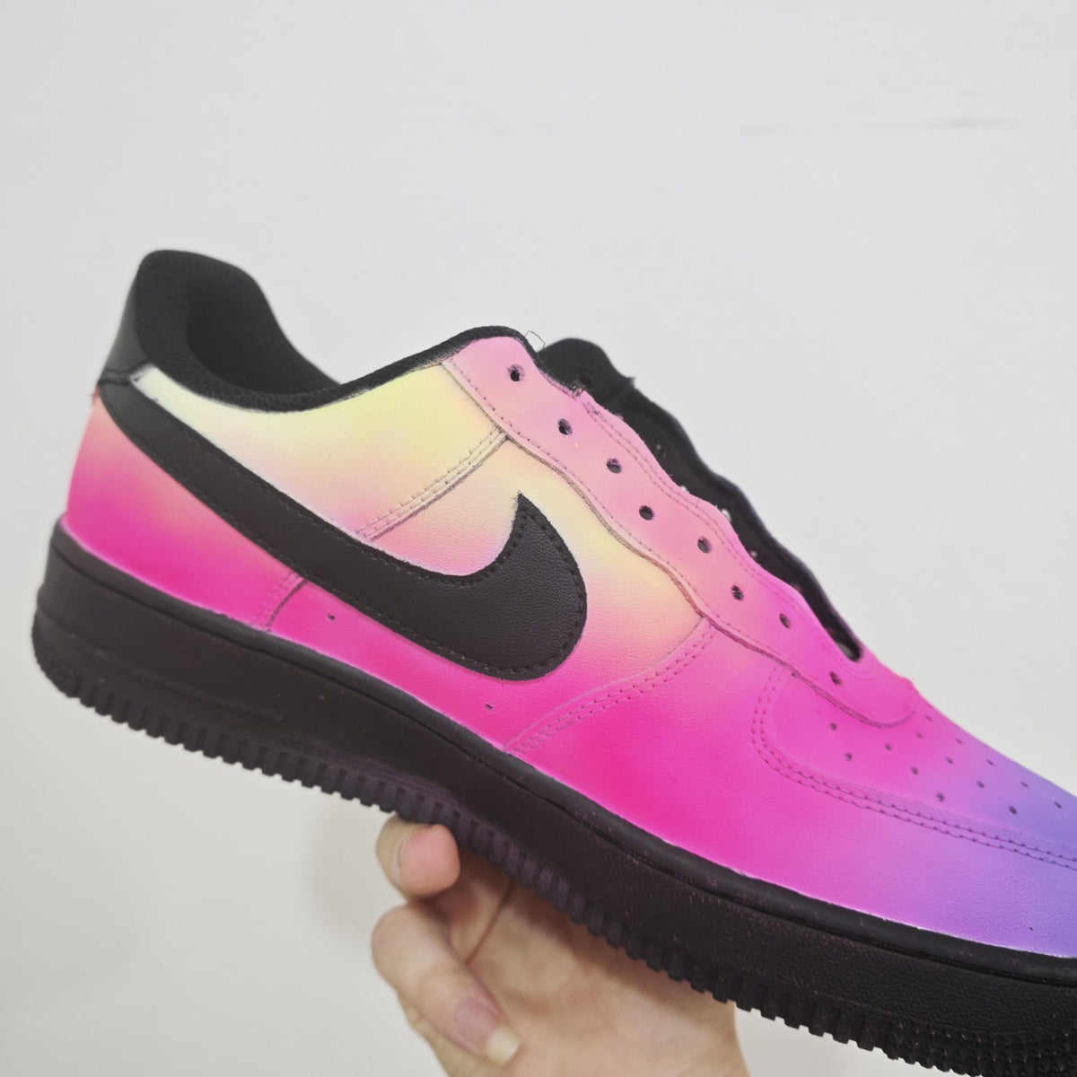 Custom Sunset Palm Tree AF1 Sneakers, Hand Painted Tropical Air Force 1 Shoes, Pink Purple Beach Sneakers, Summer Vacation Gift