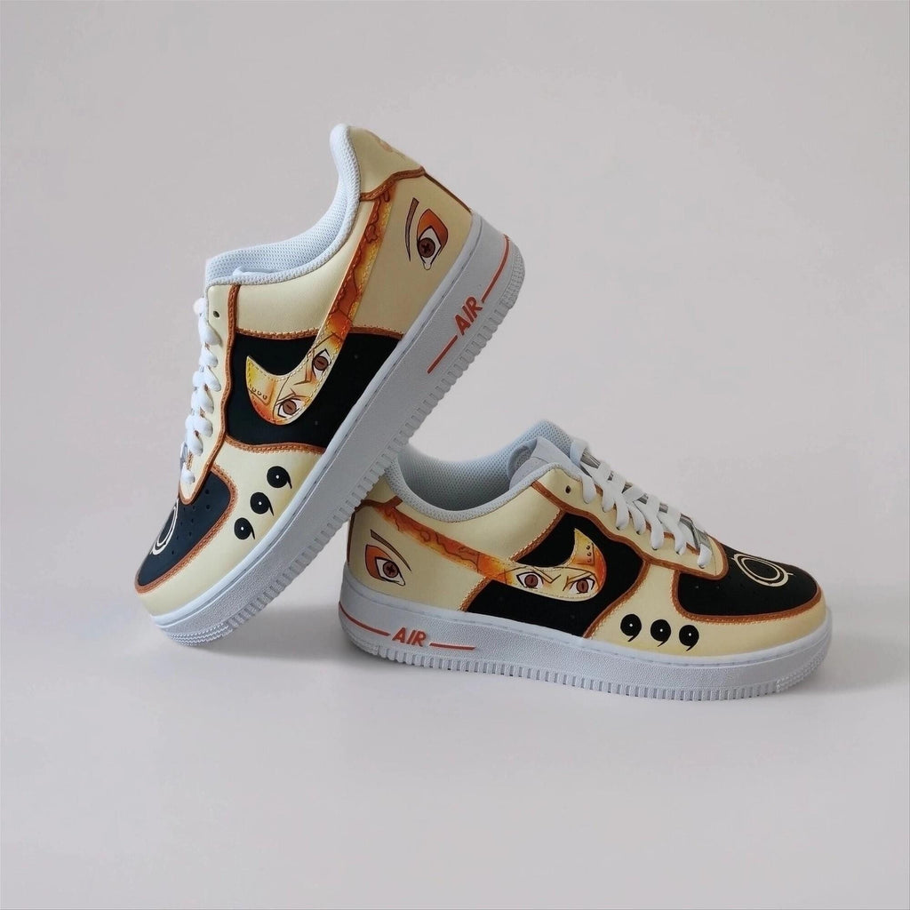 Custom White Hand Painted Sneakers AF1, Unique Birthday Gift for Anime Lovers