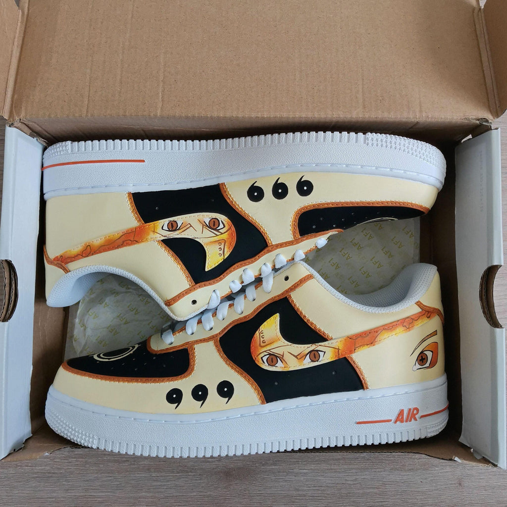 Custom White Hand Painted Sneakers AF1, Unique Birthday Gift for Anime Lovers
