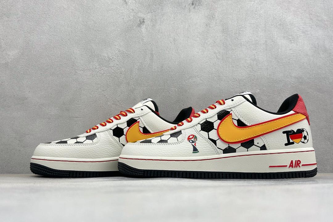 Custom Air Force 1 Sneakers:Handpainted German Flag Soccer Design, Hand-Painted Streetwear Shoes