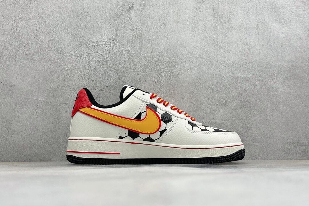 Custom Air Force 1 Sneakers:Handpainted German Flag Soccer Design, Hand-Painted Streetwear Shoes