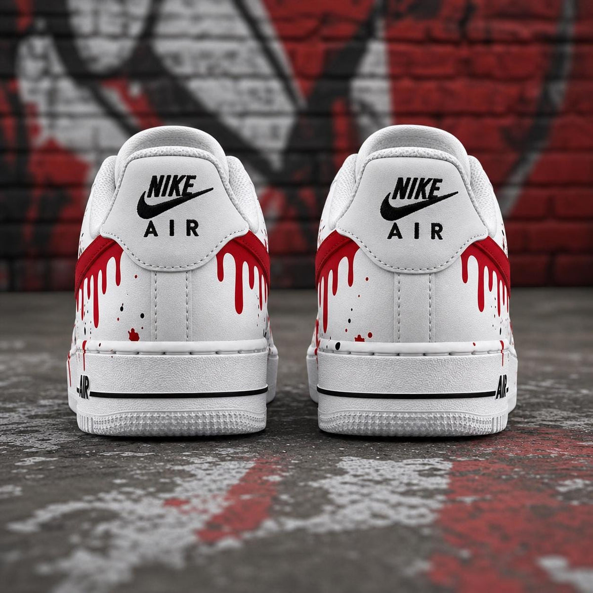 Custom Red Drips Air Force 1,Hand-Painted Sports Sneakers, Drips Sneakers Red&Black AF1 Sneakers Birthday Gifts