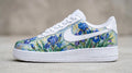 Custom Hand Painted Sneakers, Van Gogh Irises Floral Design, Custom Air Force 1 Style, Art Lover Gift,Anniversary Gift for Her,Birthday Gift