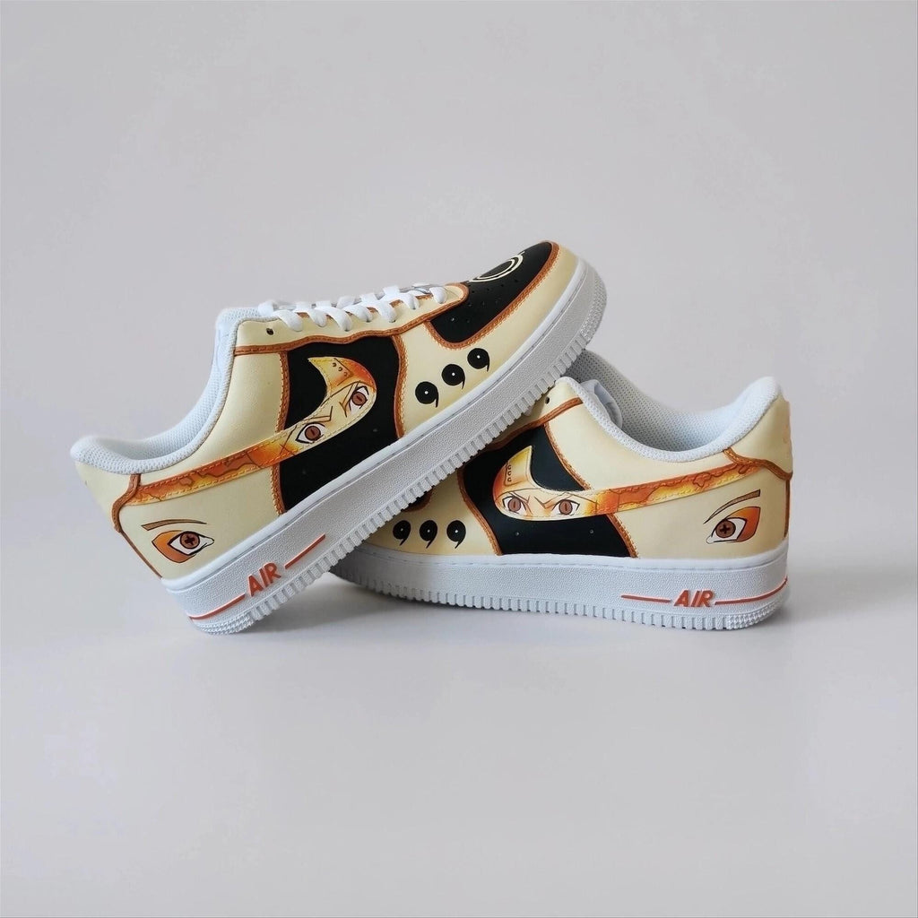 Custom White Hand Painted Sneakers AF1, Unique Birthday Gift for Anime Lovers