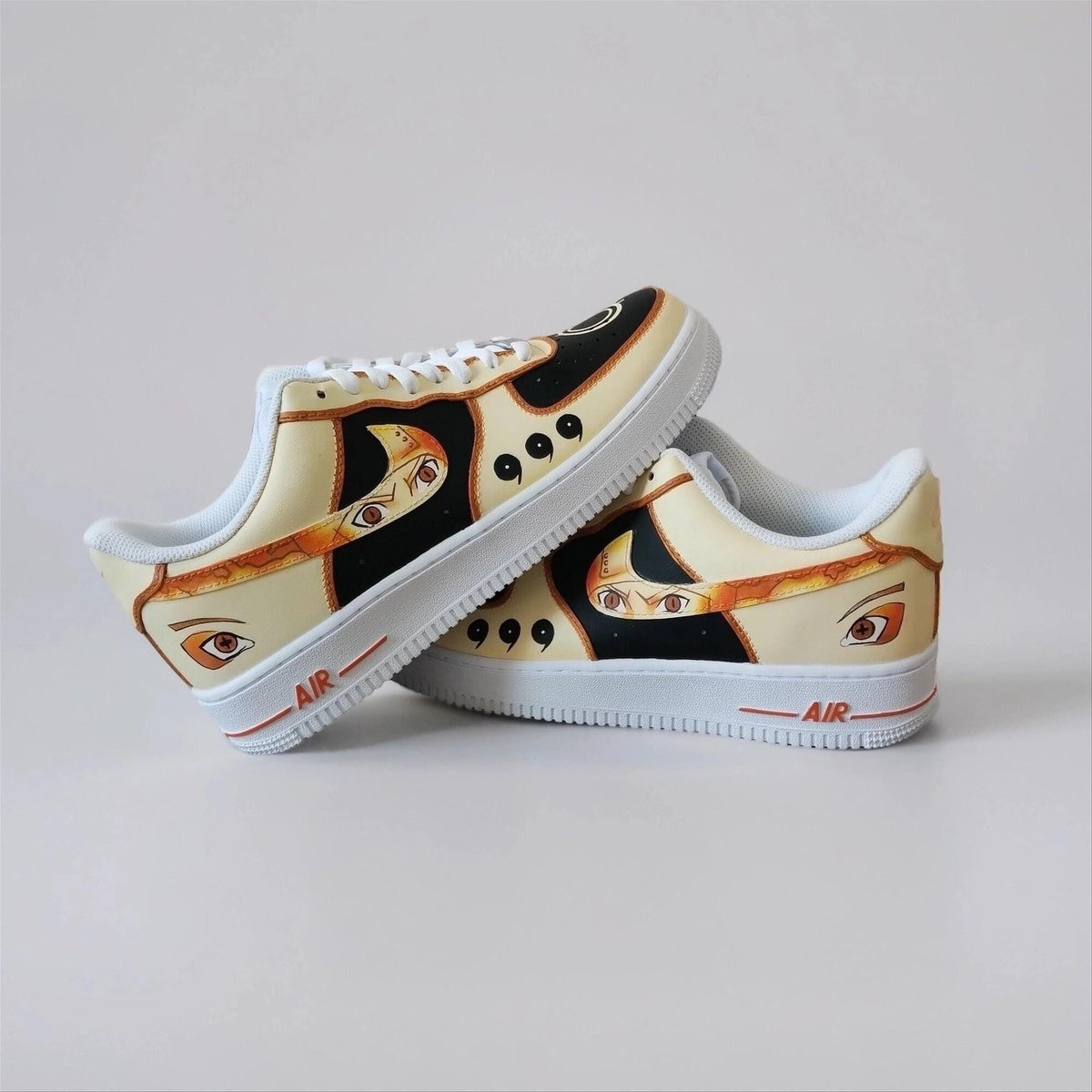 Custom White Hand Painted Sneakers AF1, Unique Birthday Gift for Anime Lovers