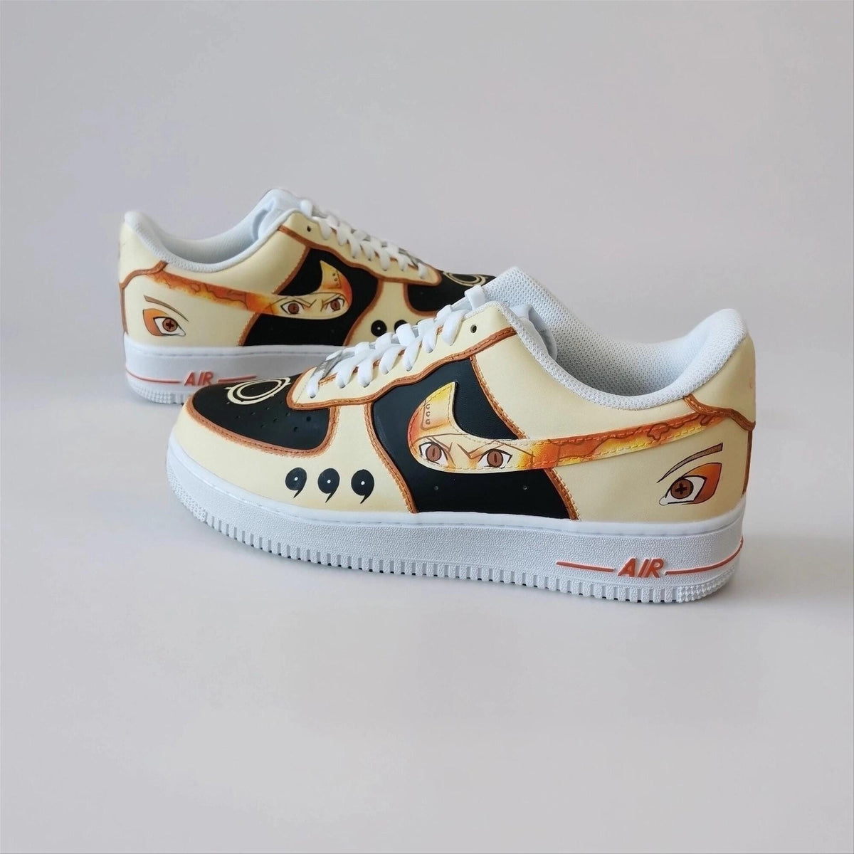 Custom White Hand Painted Sneakers AF1, Unique Birthday Gift for Anime Lovers