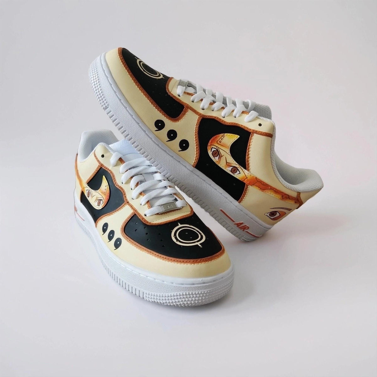 Custom White Hand Painted Sneakers AF1, Unique Birthday Gift for Anime Lovers
