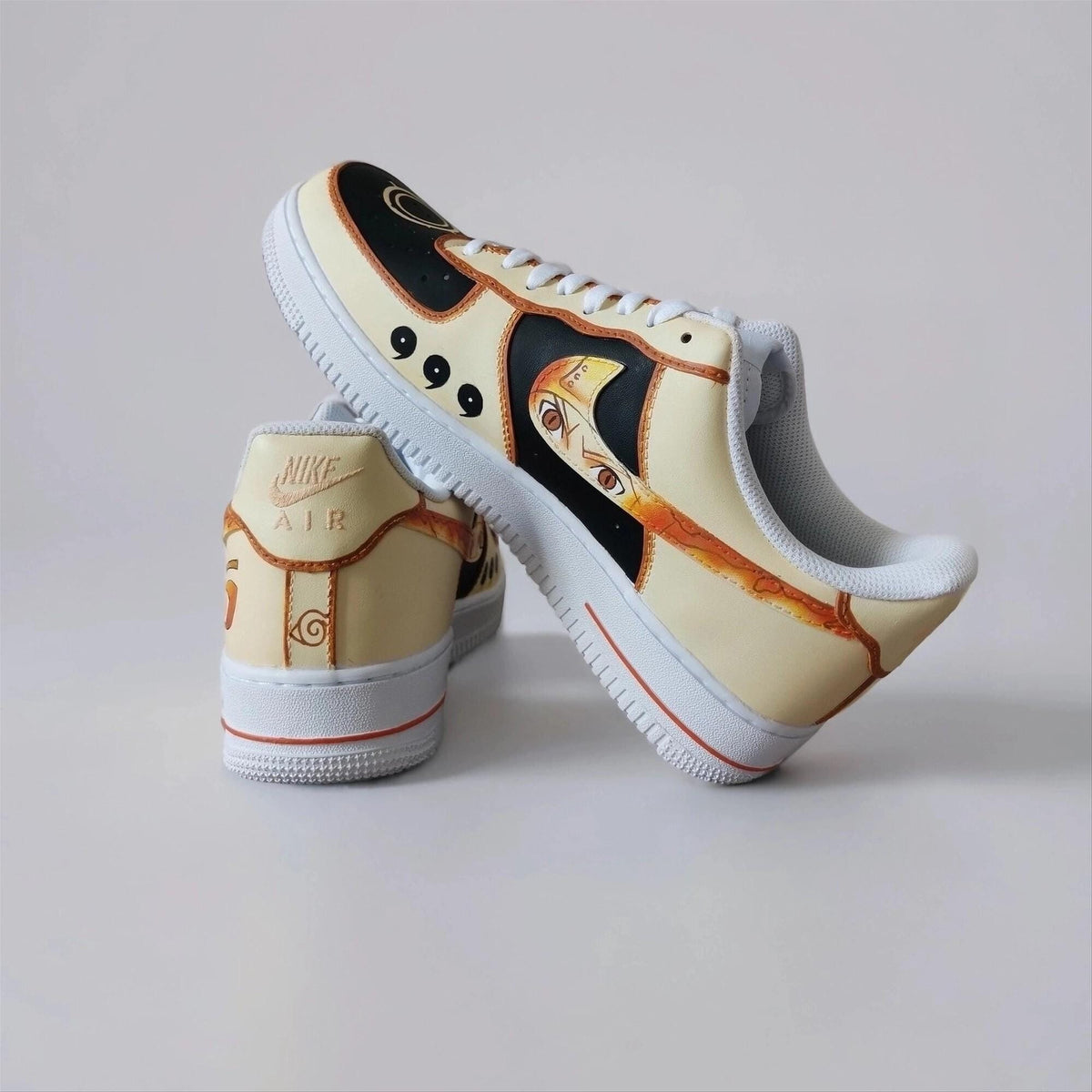 Custom White Hand Painted Sneakers AF1, Unique Birthday Gift for Anime Lovers