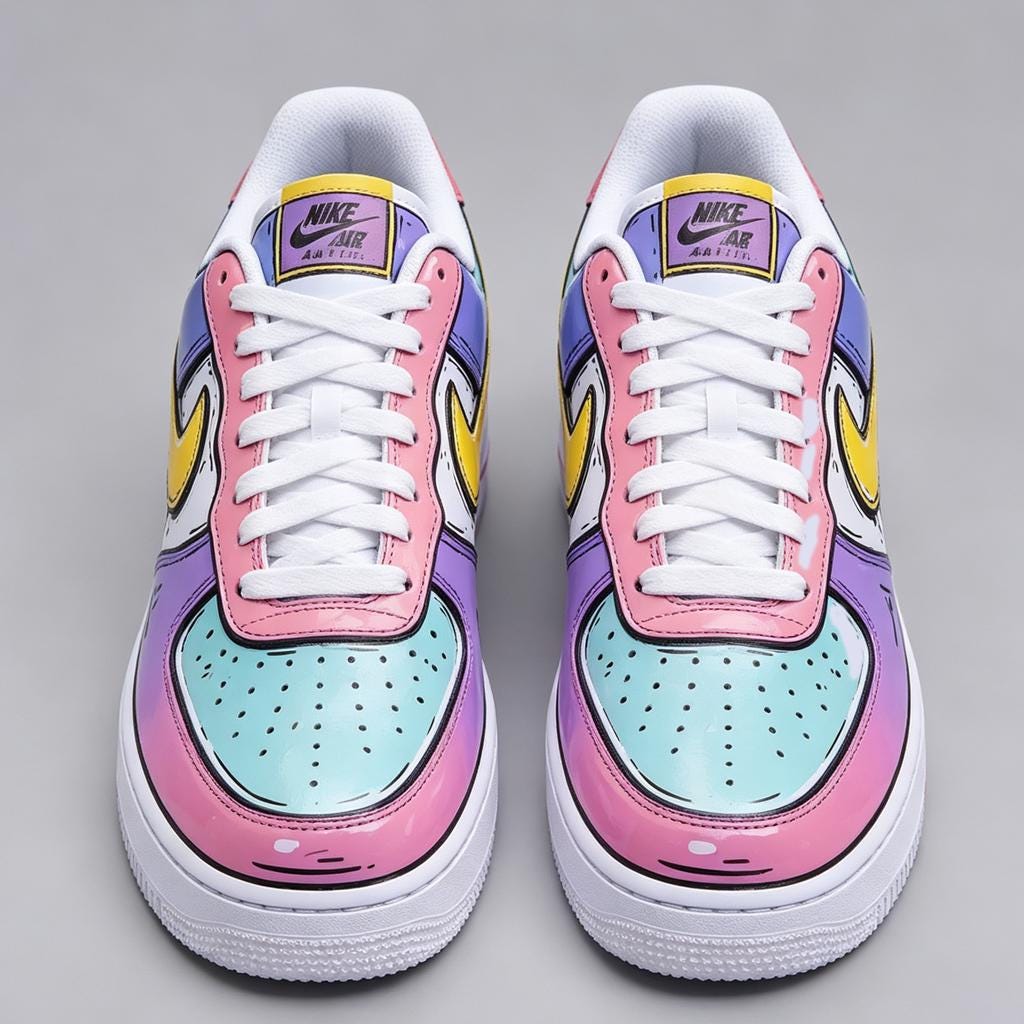 Colorful AF1,Cartoon Drip Air Force 1, Vibrant Pop Art Sneakers, Personalized Streetwear Kicks, Unique Comic Style Footwear