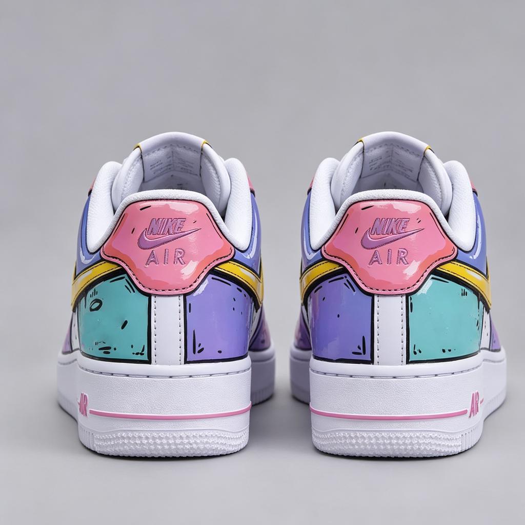 Colorful AF1,Cartoon Drip Air Force 1, Vibrant Pop Art Sneakers, Personalized Streetwear Kicks, Unique Comic Style Footwear