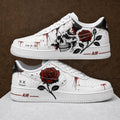 Custom Skull Rose Sneakers,Hand Painted AF1 Streetwear Shoes,Personalized Gift for him