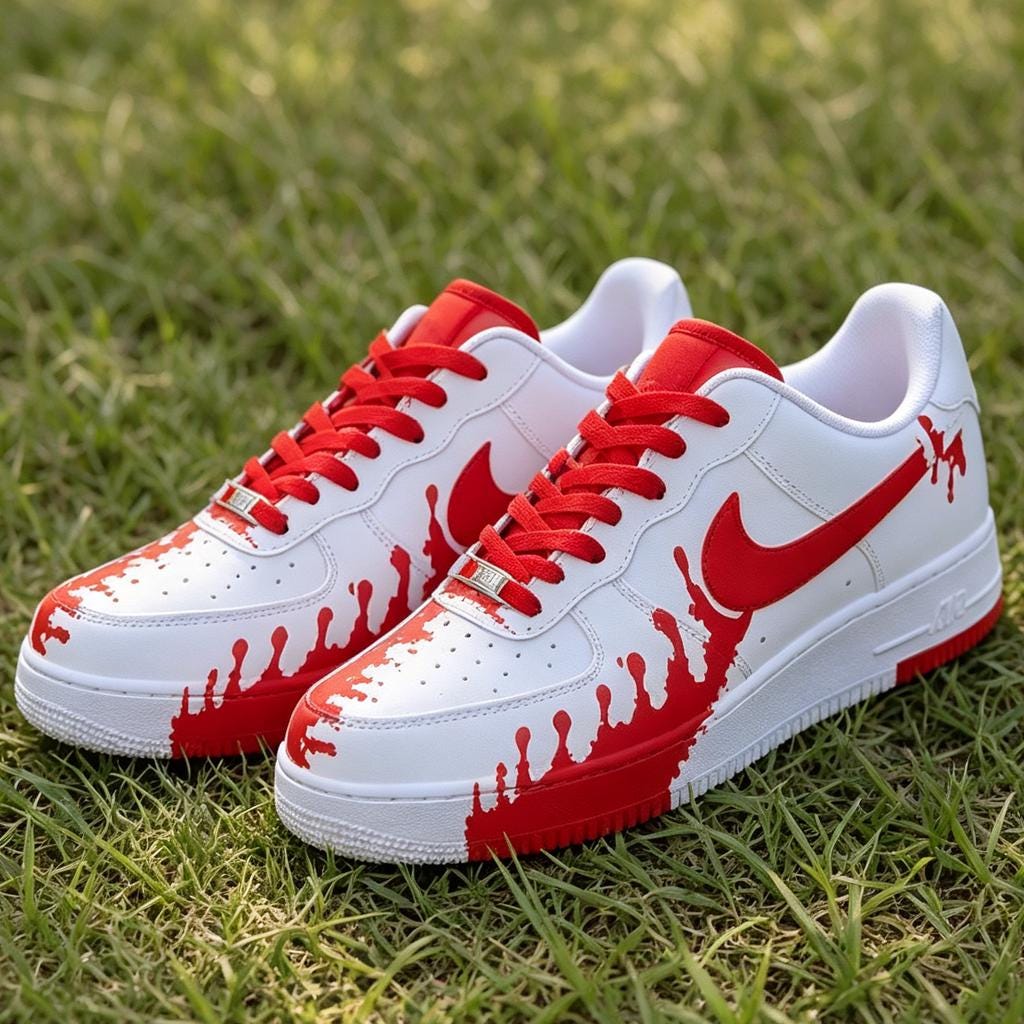 Custom Red Drip Painted Sneakers,Hand Painted Air Force 1 Custom Shoes,Unique Gift For Him