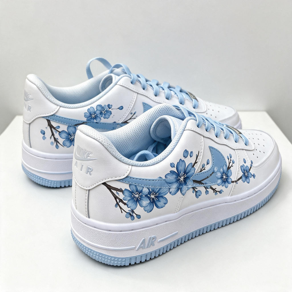 Custom Pink Shoes Air Force 1 ,Hand Painted Cherry Blossom Floral Sneakers Spring Aesthetic Custom Footwear for Daughter Birthday