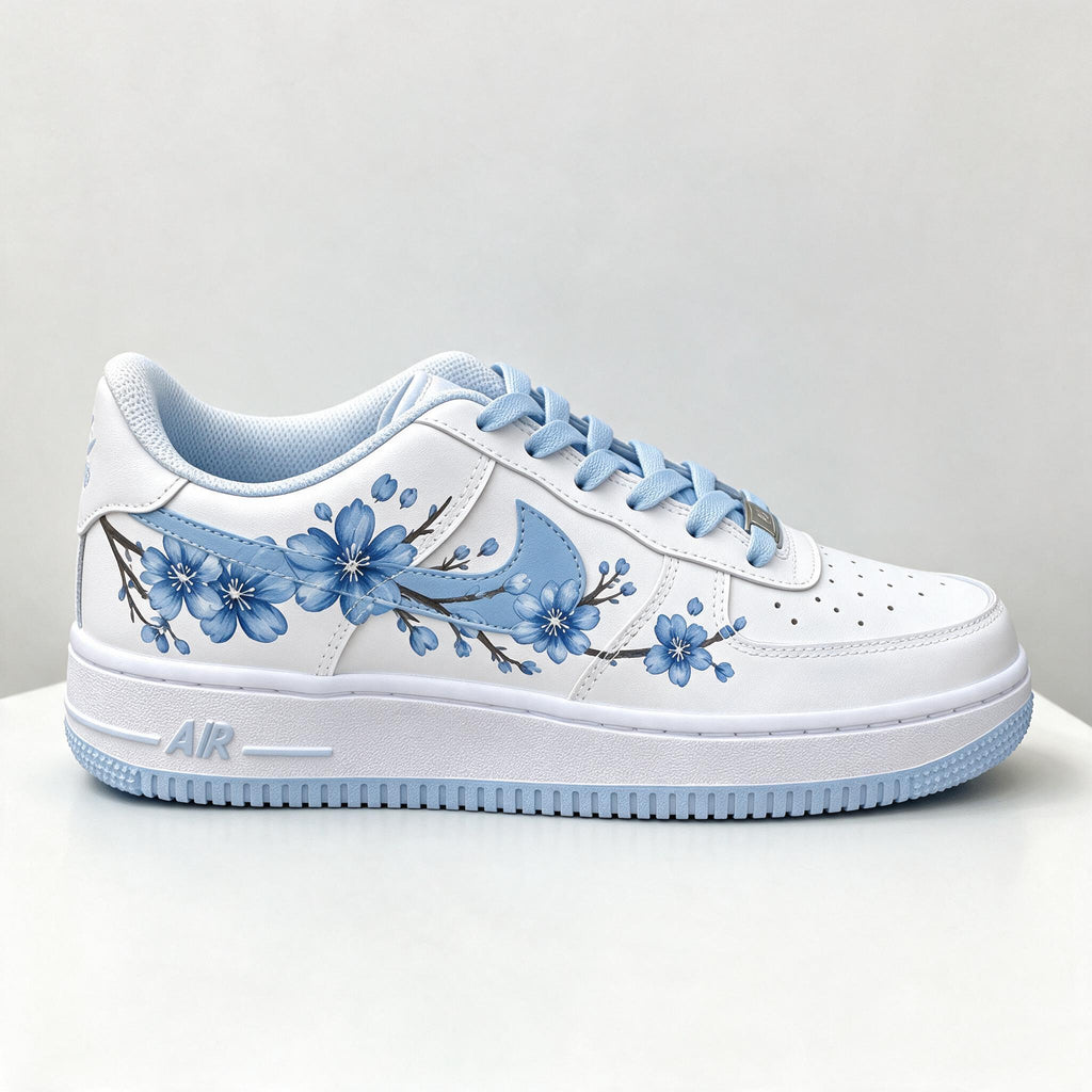 Custom Pink Shoes Air Force 1 ,Hand Painted Cherry Blossom Floral Sneakers Spring Aesthetic Custom Footwear for Daughter Birthday
