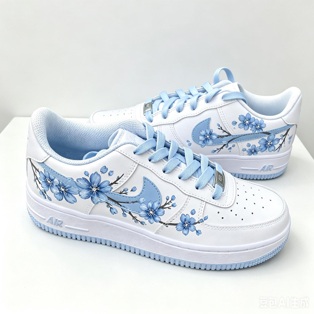 Custom Pink Shoes Air Force 1 ,Hand Painted Cherry Blossom Floral Sneakers Spring Aesthetic Custom Footwear for Daughter Birthday