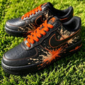 Black&Orange Splatter AF1 Streetwear Sneakers,Hand Painted Paint Splatter Sneakers,Unique Gift for Him