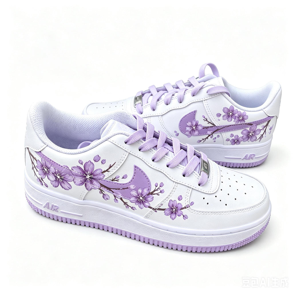 Custom Pink Shoes Air Force 1 ,Hand Painted Cherry Blossom Floral Sneakers Spring Aesthetic Custom Footwear for Daughter Birthday