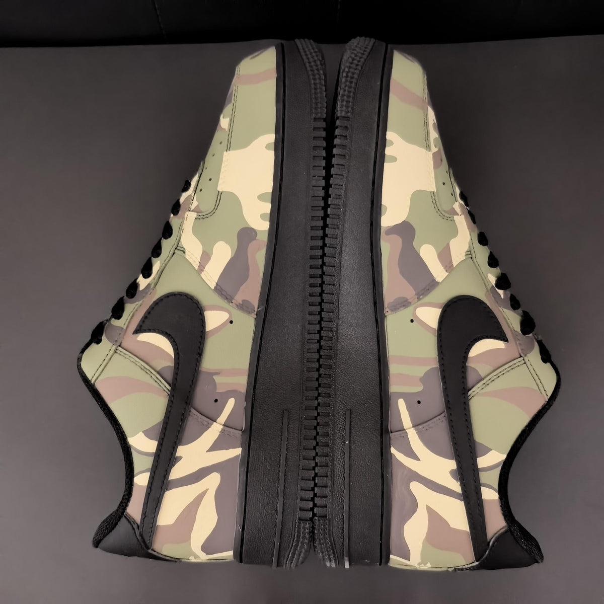 Custom Camo Air Force 1 Sneakers,Hand Painted Green Camouflage,Green Camo AF1 Gift for Him