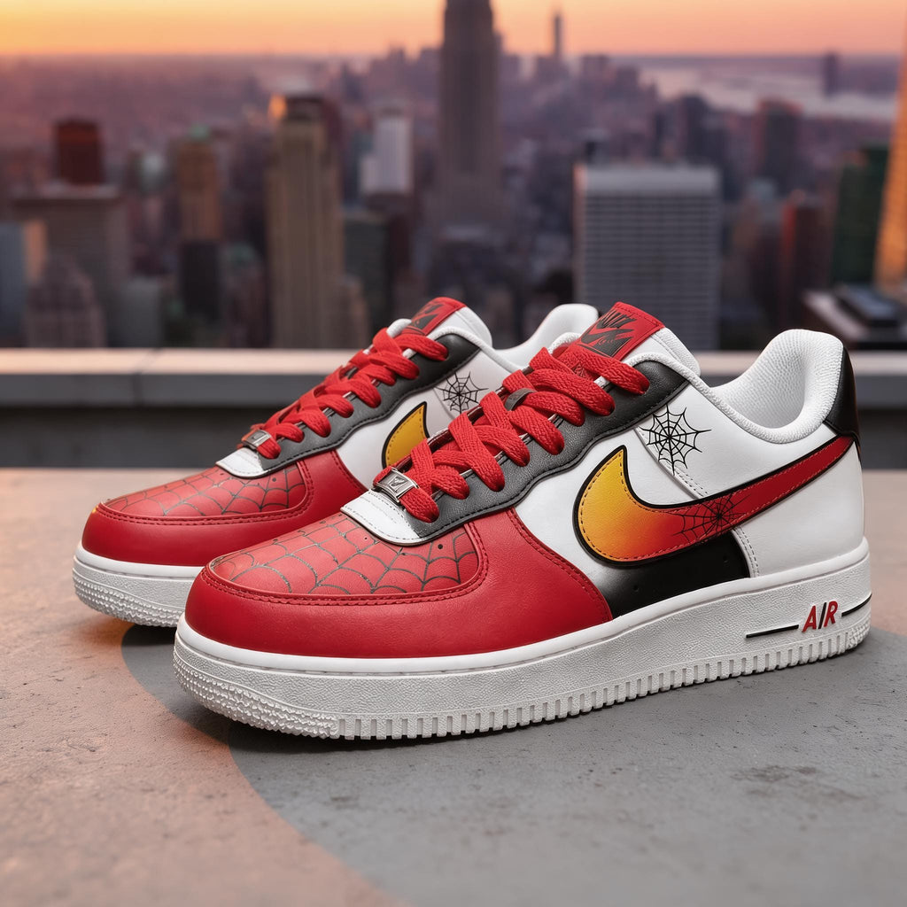 Customized Red Air Force 1,Hand-Painted Spider Cartoon Shoes, Sartoon Style Shoes,Birthday Gift For Son