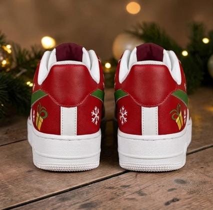 Custom Merry Christmas Design AF1 Sneakers | Hand Painted Streetwear Footwear
