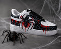 Custom Hand-Painted Spider Sneaker /Black & Red Streetwear Shoes /Unigue Gothic Artwork /Handmade Statement Sneakers .