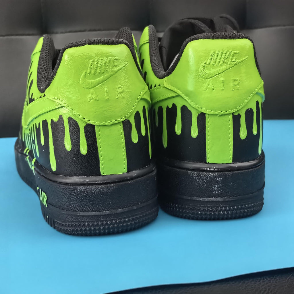 Neon Green Drip Air Force 1 ??Personalized Hand Painted AF1 Sneakers for Streetwear Style Birthday Graduation Gift