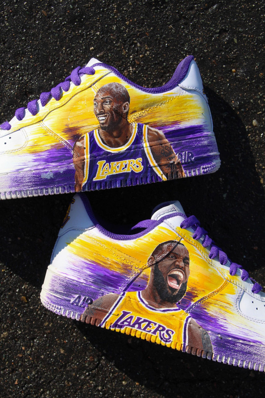 Air Force 1 Custom Lakers Legends hand-painted sneakers