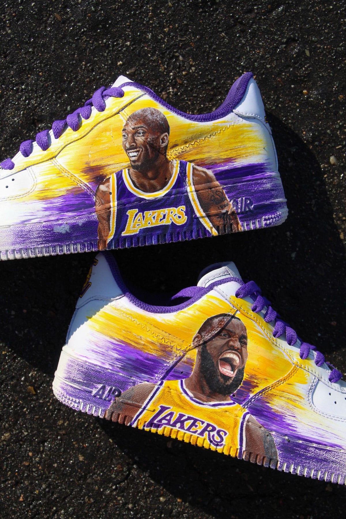 Air Force 1 Custom Lakers Legends hand-painted sneakers