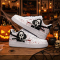 Custom Halloween Ghostface Air Force 1 Sneakers, Hand Painted Halloween Ghost AF1 Shoes, Halloween Horror Sneakers, Halloween Gift
