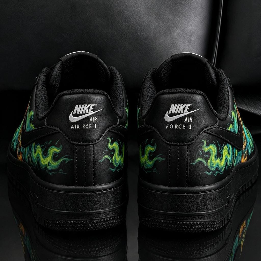 Custom Skull Air Force 1 Sneakers, Hand Painted Skull Shoes, Gothic Smoke Art Footwear, Unique Birthday Gift for Him