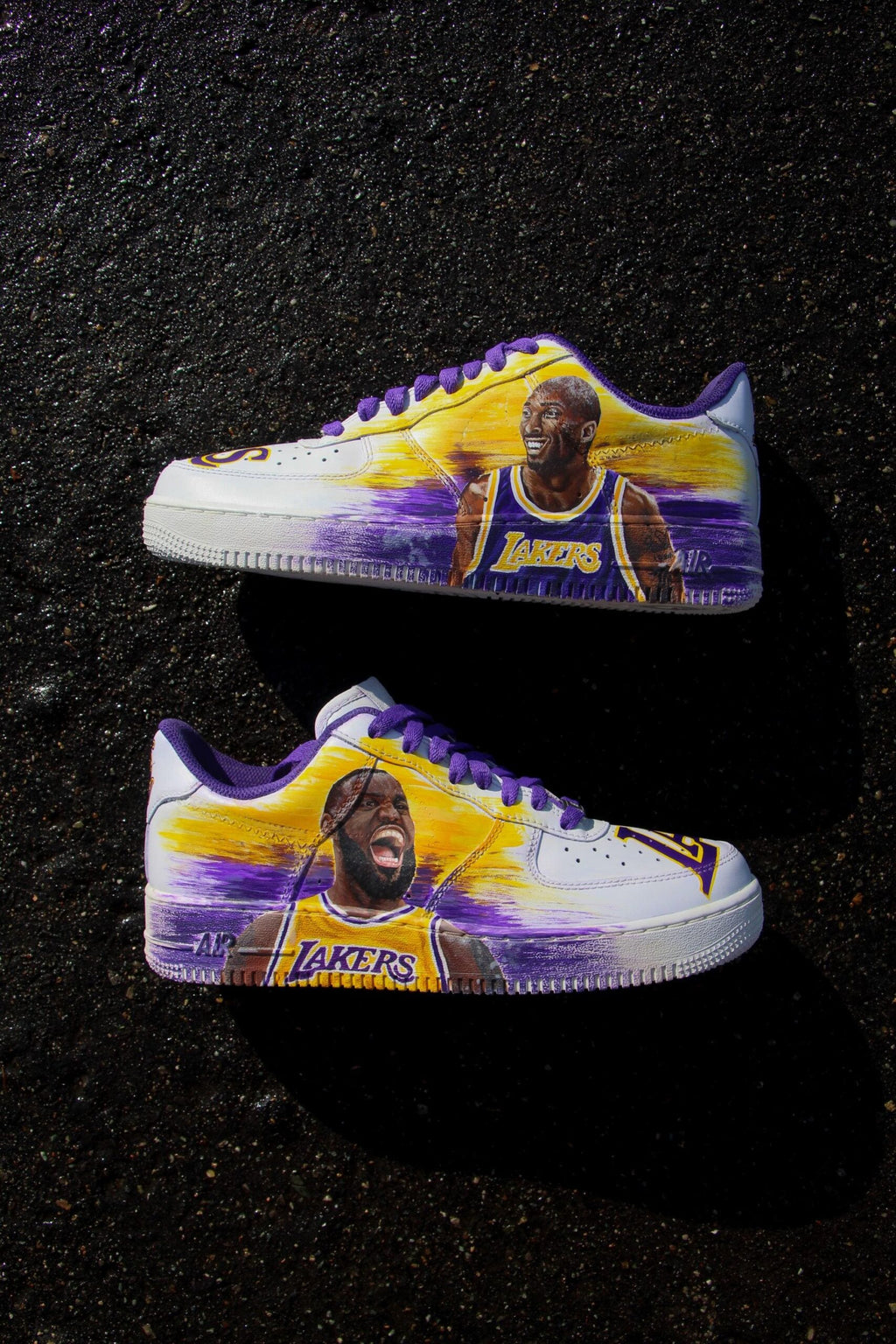 Air Force 1 Custom Lakers Legends hand-painted sneakers