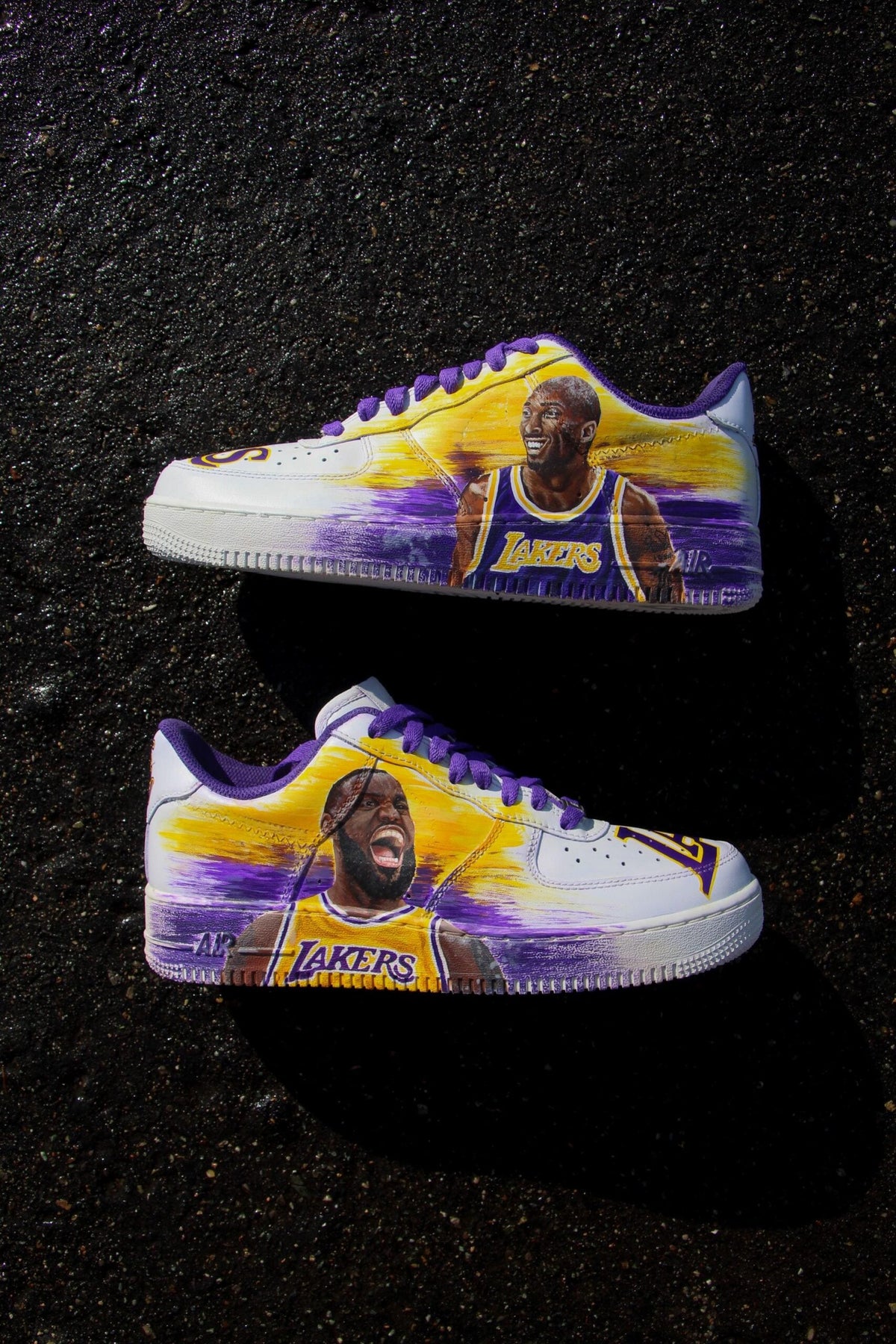 Air Force 1 Custom Lakers Legends hand-painted sneakers