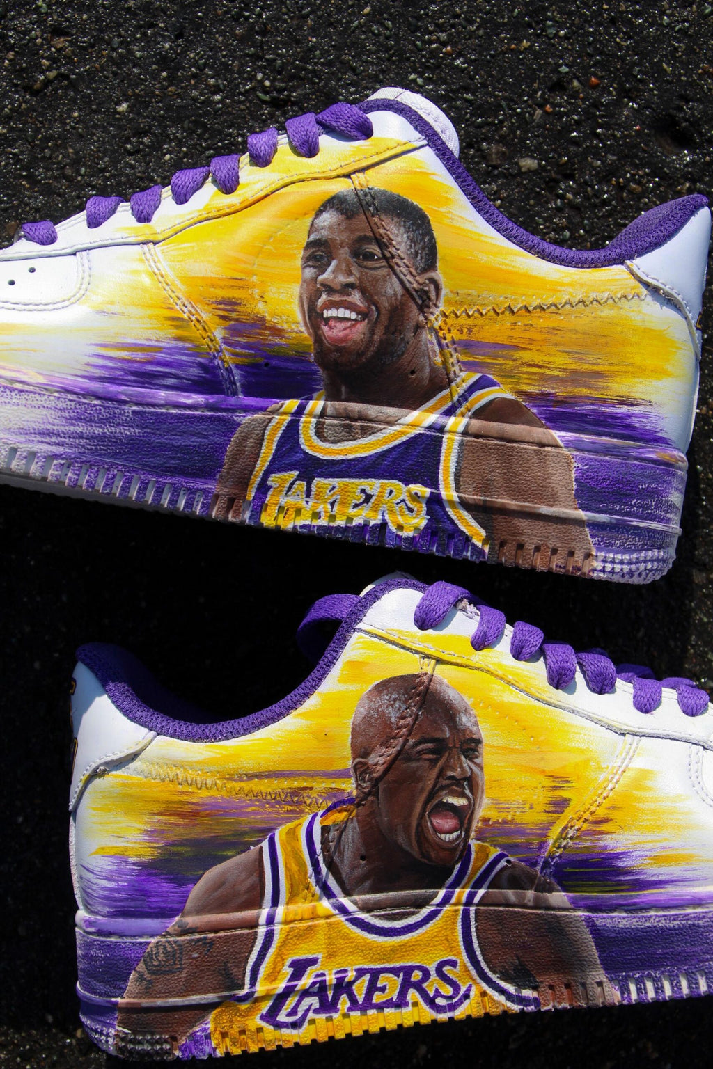 Air Force 1 Custom Lakers Legends hand-painted sneakers