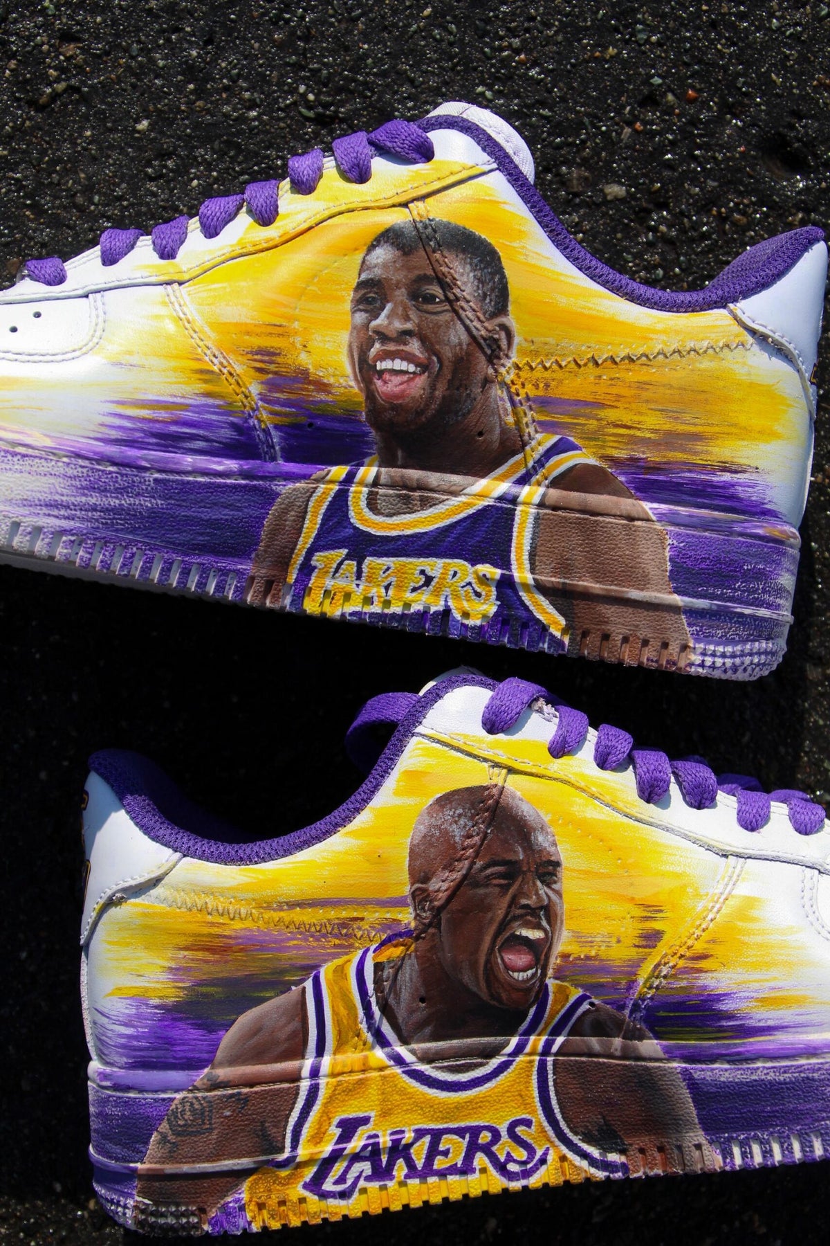 Air Force 1 Custom Lakers Legends hand-painted sneakers